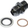 15815 - Adaptor, AN-8 Male to M18 x 1.5mm, Including Stainless Dowty Washer and Viton O Ring, Black