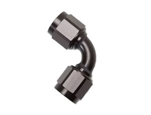 15851 - Adaptor, AN-8 to AN-8, Female-Female, 90°, Black