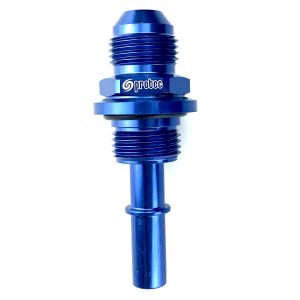 15882 - Bulkhead Fitting, AN-8 Male to 3/8 SAE QD male, O Ring Seal, Blue