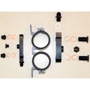 Raceworks ALY-001BK 60mm Alloy Billet Fuel Pump Bracket – Fits Bosch 044, Universal Mount