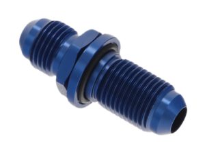 15876 - Bulkhead Fitting, AN-6 Male to AN-6 Male, O Ring Seal, Blue