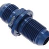 15878 - Bulkhead Fitting, AN-8 Male to AN-8 Male, O Ring Seal, Blue