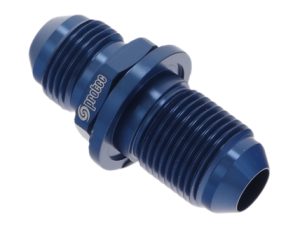 15878 - Bulkhead Fitting, AN-8 Male to AN-8 Male, O Ring Seal, Blue
